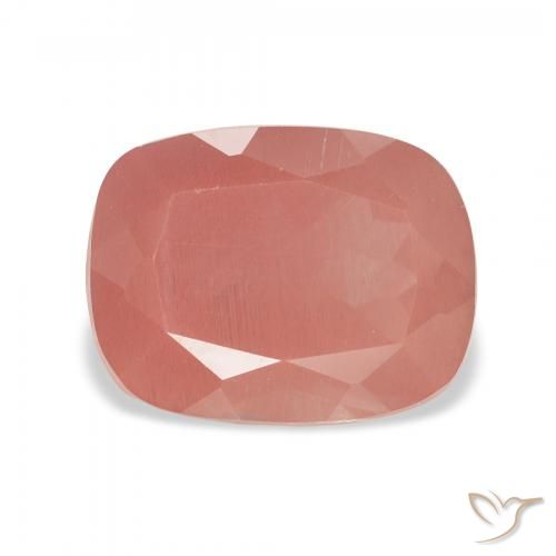 3.47ct Natural Laranja Avermelhado Pálido Labradorita andesina, Almofada, Translúcido