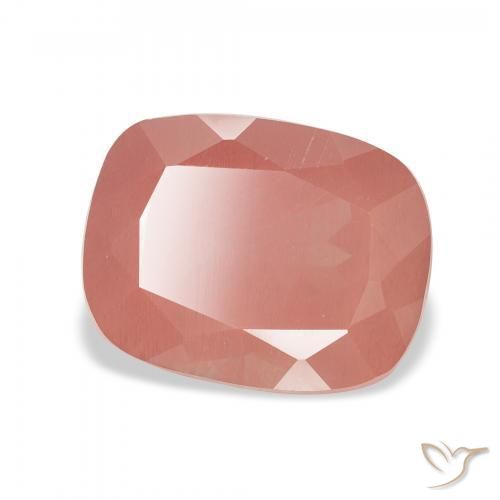 Labradorita andesina Laranja Avermelhado Pálido Natural 3.47ct, Almofada, Translúcido