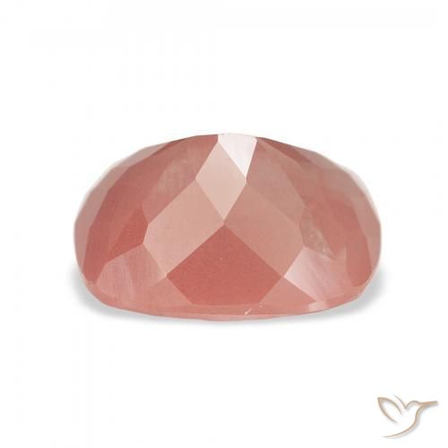Labradorita andesina Laranja Avermelhado Pálido Natural 3.47ct, Almofada, Translúcido