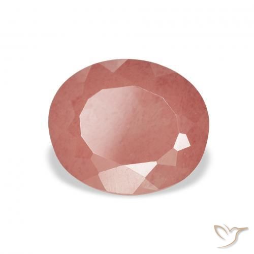 Labradorita andesina Laranja Avermelhado Pálido Natural 2.25ct, oval, Translúcido