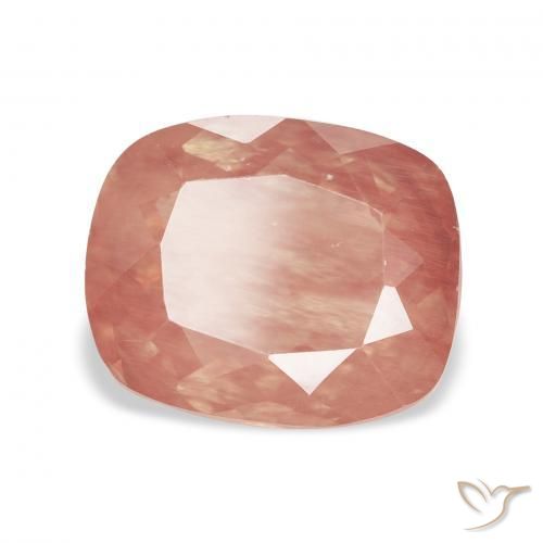 Labradorita andesina vermelho médio Natural 2.68ct, Almofada, Transparente