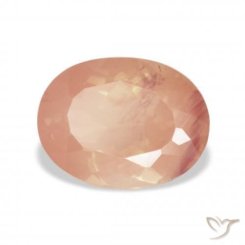 Labradorita andesina rosa médio Natural 3.81ct, oval, Transparente