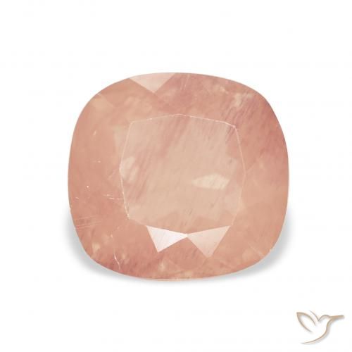 2.35ct Natural Rosa Alaranjado Claro Labradorita andesina, Almofada, Transparente