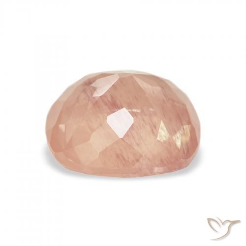 Labradorita andesina Rosa Alaranjado Claro Natural 2.35ct, Almofada, Transparente