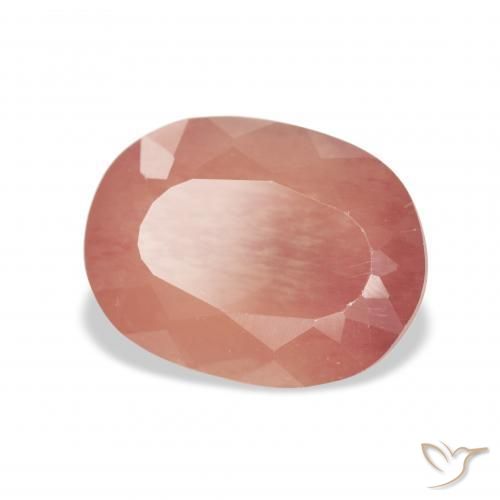 Labradorita andesina rosa médio Natural 3.47ct, oval, Transparente