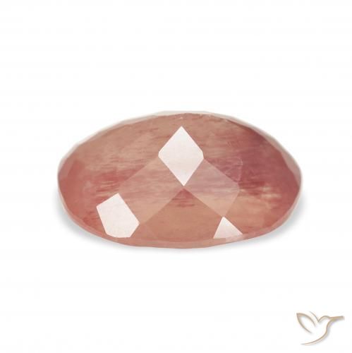 Labradorita andesina rosa médio Natural 3.47ct, oval, Transparente