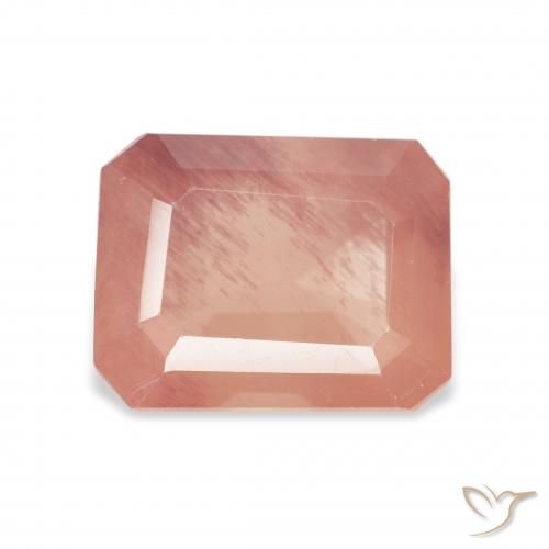 3.27ct Natural Toranja Rosa Labradorita andesina, Corte Esmeralda, Transparente
