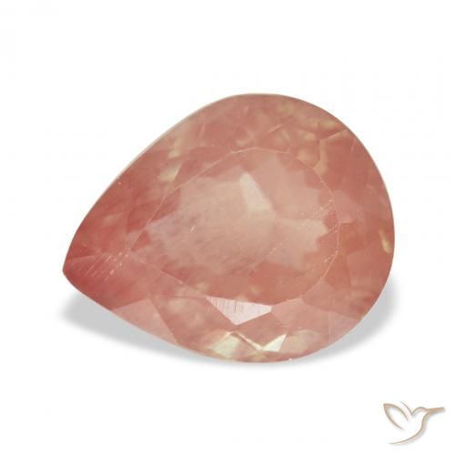 3.24ct Natural vermelho médio Labradorita andesina, Formato de pêra, Transparente