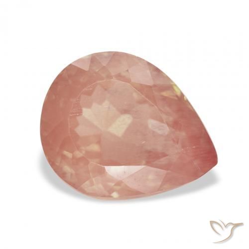Labradorita andesina vermelho médio Natural 3.24ct, Formato de pêra, Transparente
