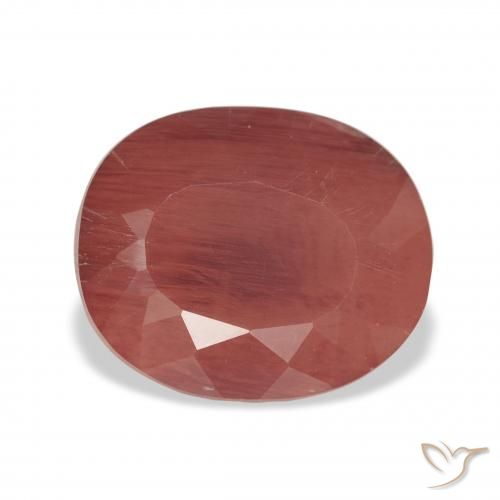 4.30ct Natural vermelho médio Labradorita andesina, oval, Translúcido