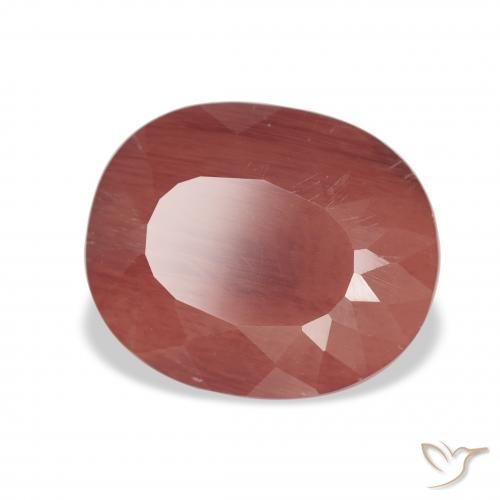 Labradorita andesina vermelho médio Natural 4.30ct, oval, Translúcido