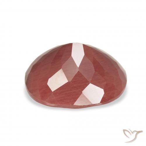 Labradorita andesina vermelho médio Natural 4.30ct, oval, Translúcido