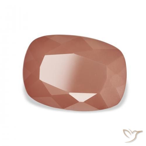 Labradorita andesina Rosa Alaranjado Natural 4.59ct, Almofada, Translúcido