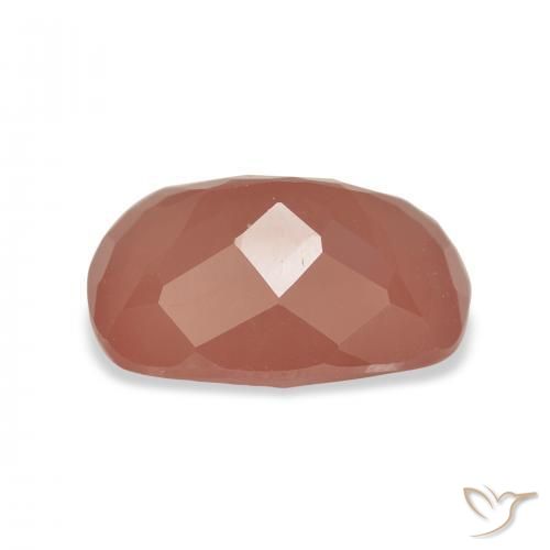 Labradorita andesina Rosa Alaranjado Natural 4.59ct, Almofada, Translúcido