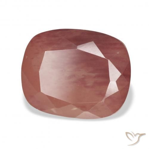 Labradorita andesina Laranja Vermelho Natural 5.27ct, Almofada, Transparente