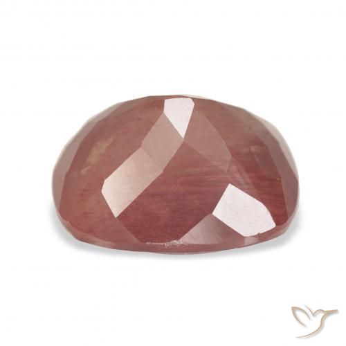 Labradorita andesina Laranja Vermelho Natural 5.27ct, Almofada, Transparente