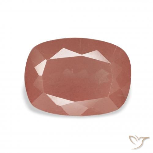3.70ct Laranja Avermelhado Pálido Labradorita andesina, Almofada, Transparente