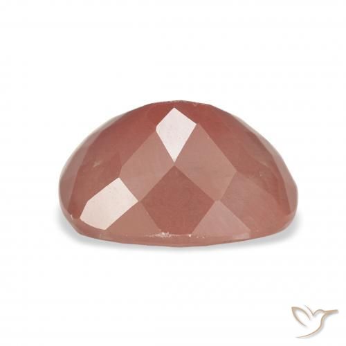 Labradorita andesina Laranja Avermelhado Pálido Natural 3.70ct, Almofada, Transparente