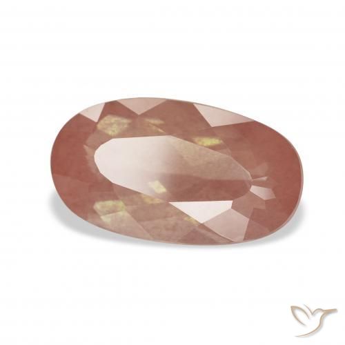 Labradorita andesina Laranja Médio Natural 3.04ct, oval, Transparente