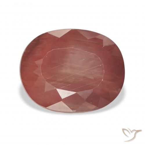 5.09ct Laranja Vermelho Labradorita andesina, oval, Transparente