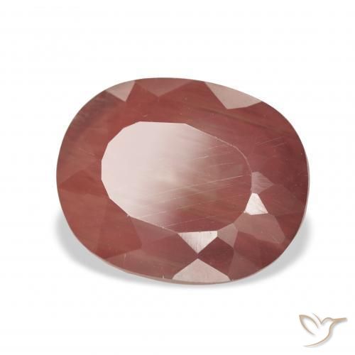 Labradorita andesina Laranja Vermelho Natural 5.09ct, oval, Transparente