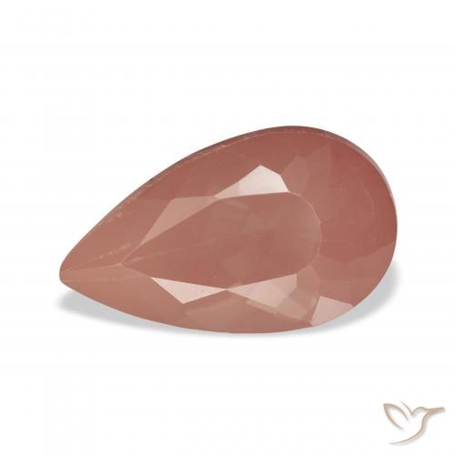 3.96ct Natural vermelho médio Labradorita andesina, Formato de pêra, Transparente