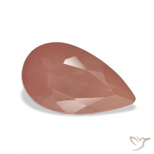 Labradorita andesina vermelho médio Natural 3.96ct, Formato de pêra, Transparente
