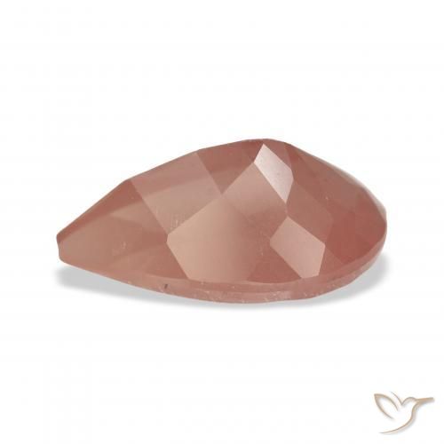 Labradorita andesina vermelho médio Natural 3.96ct, Formato de pêra, Transparente