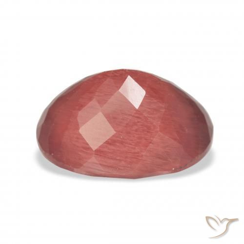 Labradorita andesina Vermelho escuro Natural 4.31ct, oval, Translúcido
