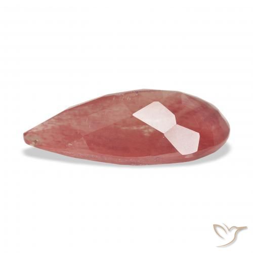 Labradorita andesina vermelho médio Natural 4.40ct, Formato de pêra, Translúcido