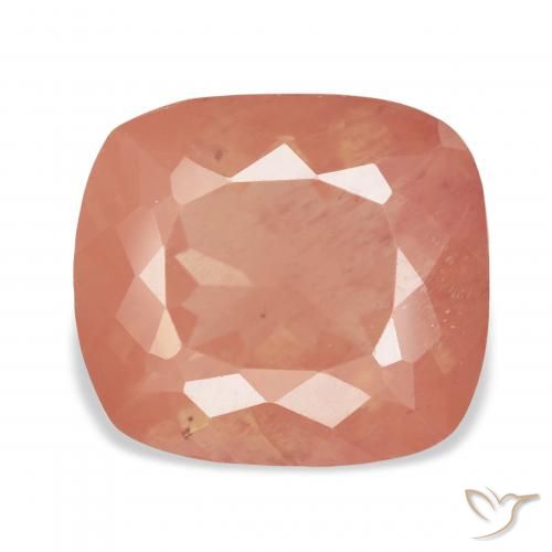 7.54ct laranja avermelhado Labradorita andesina, Almofada, Transparente