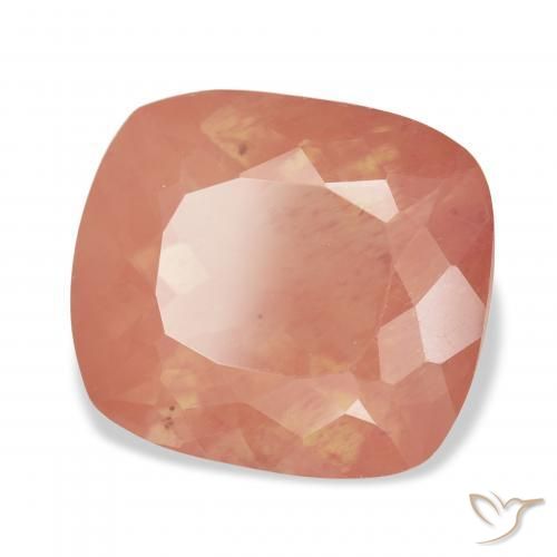 Labradorita andesina laranja avermelhado Natural 7.54ct, Almofada, Transparente