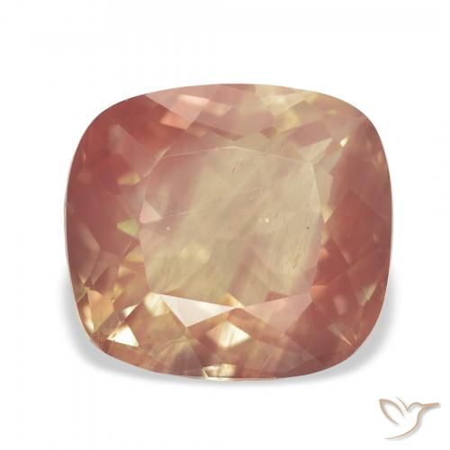 4.67ct Laranja Vermelho Labradorita andesina, Almofada, Transparente