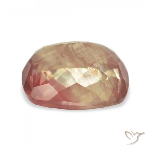 Labradorita andesina Laranja Vermelho Natural 4.67ct, Almofada, Transparente