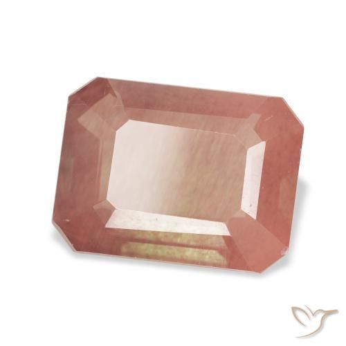 Labradorita andesina Laranja Avermelhado Pálido Natural 3.85ct, Corte Octógono / Esmeralda, Transparente