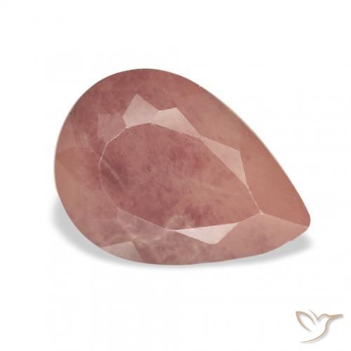 Labradorita andesina Luz rosa Natural 2.87ct, Formato de pêra, Translúcido