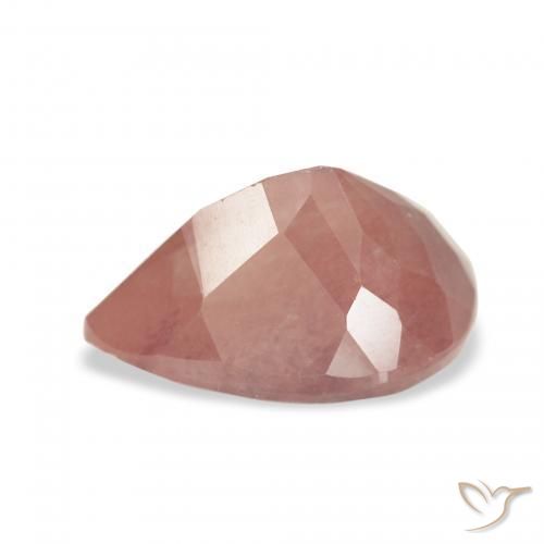 Labradorita andesina Luz rosa Natural 2.87ct, Formato de pêra, Translúcido