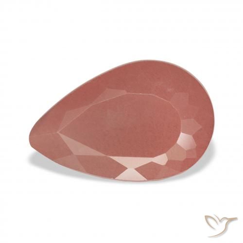 4.15ct Natural rosa médio Labradorita andesina, Formato de pêra, Translúcido