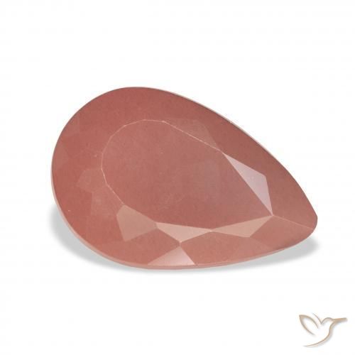 Labradorita andesina rosa médio Natural 4.15ct, Formato de pêra, Translúcido