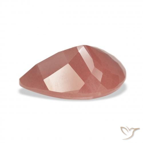 Labradorita andesina rosa médio Natural 4.15ct, Formato de pêra, Translúcido