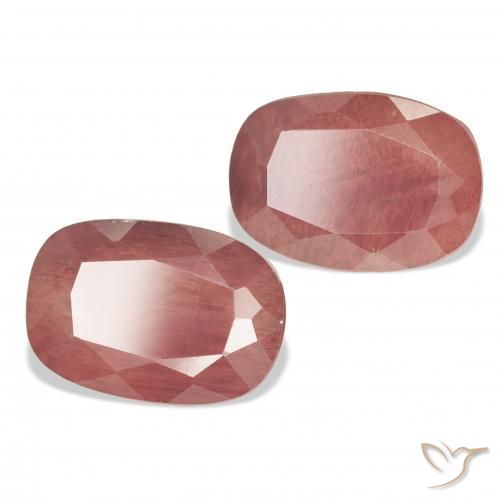 Pedras preciosas de Labradorita andesina rosa médio natural de 5.97 ct, Almofada, Translúcido