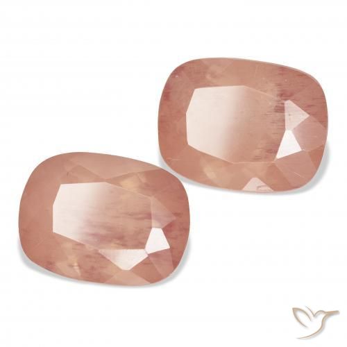 Pedras preciosas de Labradorita andesina Toranja Rosa natural de 6.36 ct, Almofada, Transparente