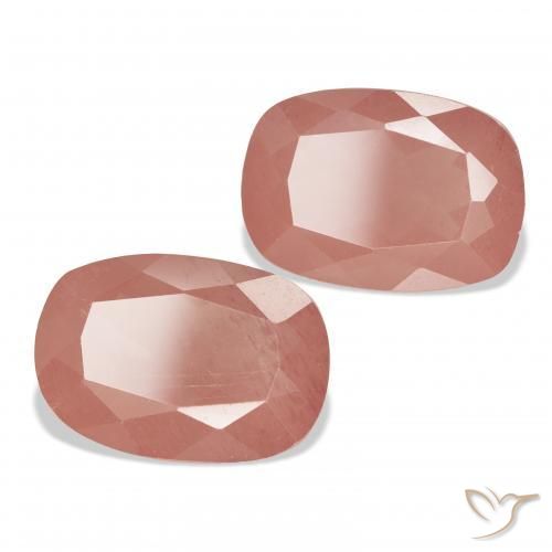 Pedras preciosas de Labradorita andesina rosa médio natural de 7.04 ct, Almofada, Transparente