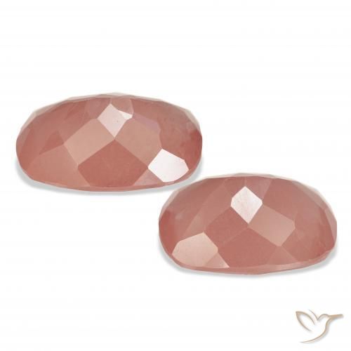 Pedras preciosas de Labradorita andesina rosa médio natural de 7.04 ct, Almofada, Transparente