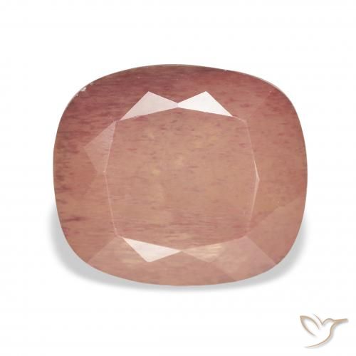 5.25ct Rosa Alaranjado Labradorita andesina, Almofada, Transparente