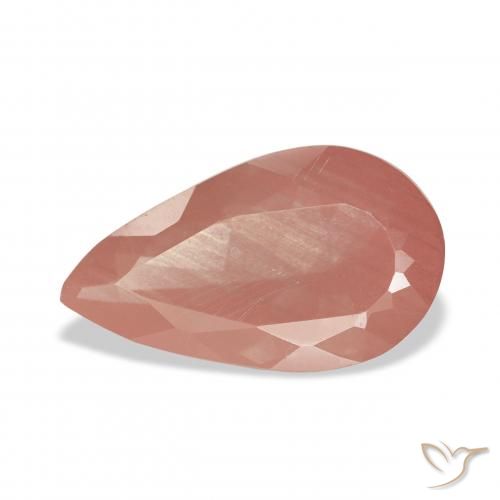 3.75ct Rosa Alaranjado Labradorita andesina, Formato de pêra, Transparente