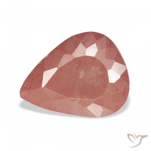 5.01ct Rosa Alaranjado Labradorita andesina, Formato de pêra, Transparente