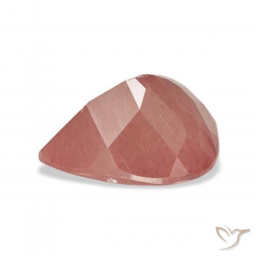 Labradorita andesina Rosa Alaranjado Natural 5.01ct, Formato de pêra, Transparente