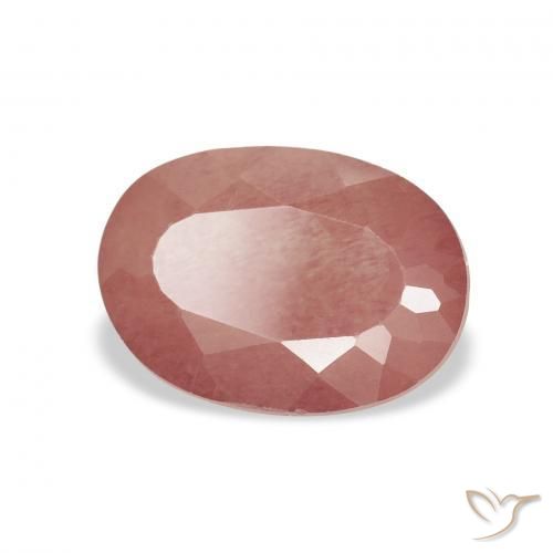 Labradorita andesina rosa médio Natural 1.72ct, oval, Transparente