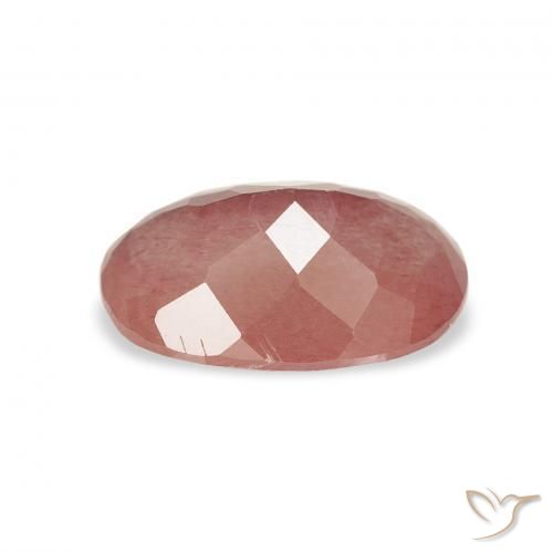 Labradorita andesina rosa médio Natural 1.72ct, oval, Transparente
